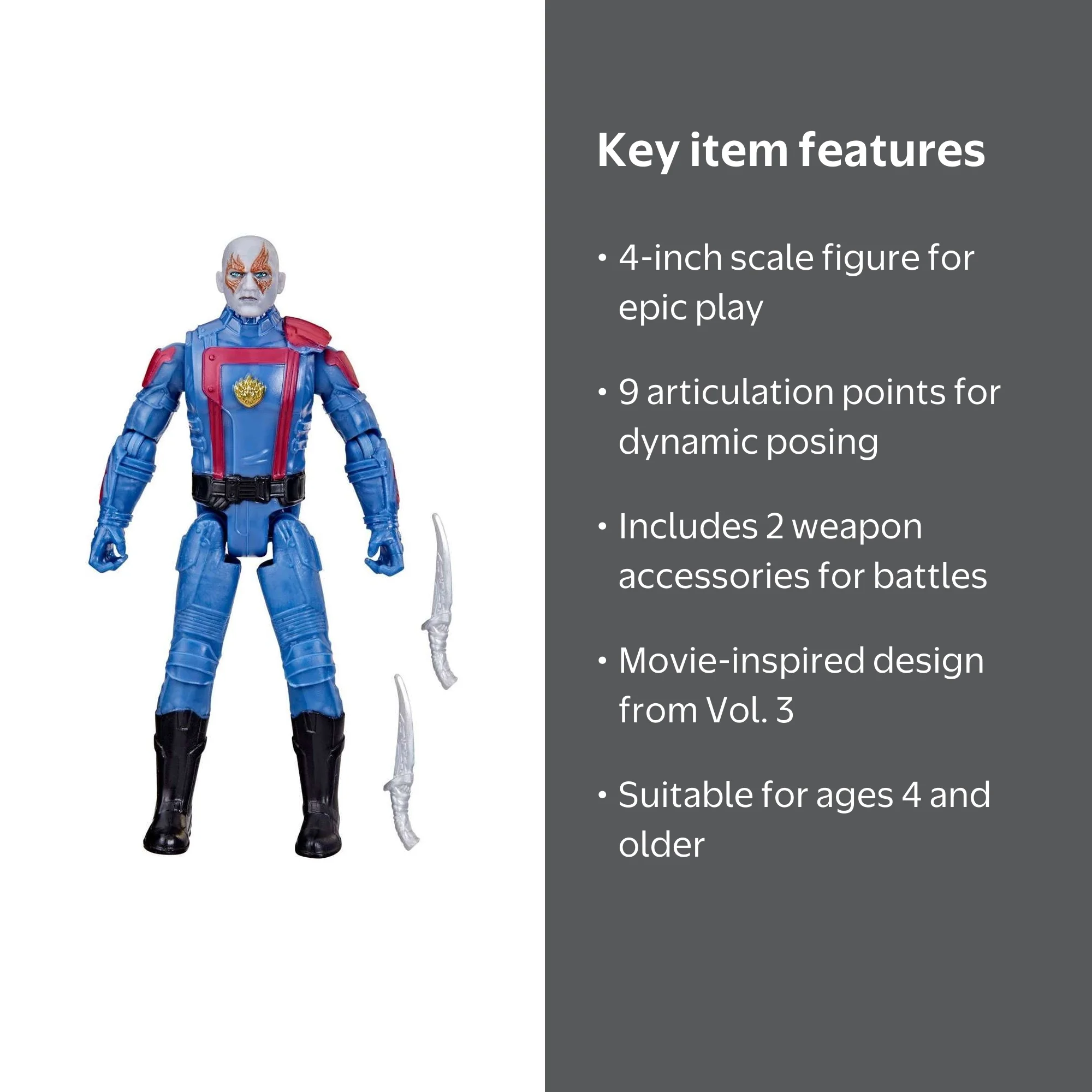 Marvel Studios' Guardians of the Galaxy Vol. 3 Drax 4-Inch Action