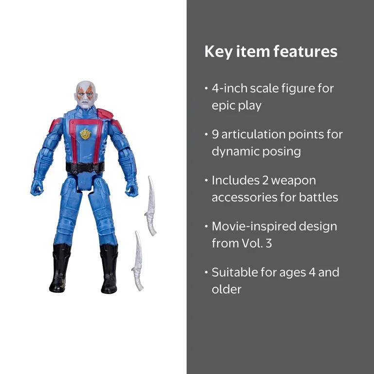 Marvel Studios' Guardians of the Galaxy Vol. 3 Drax 4-Inch Action