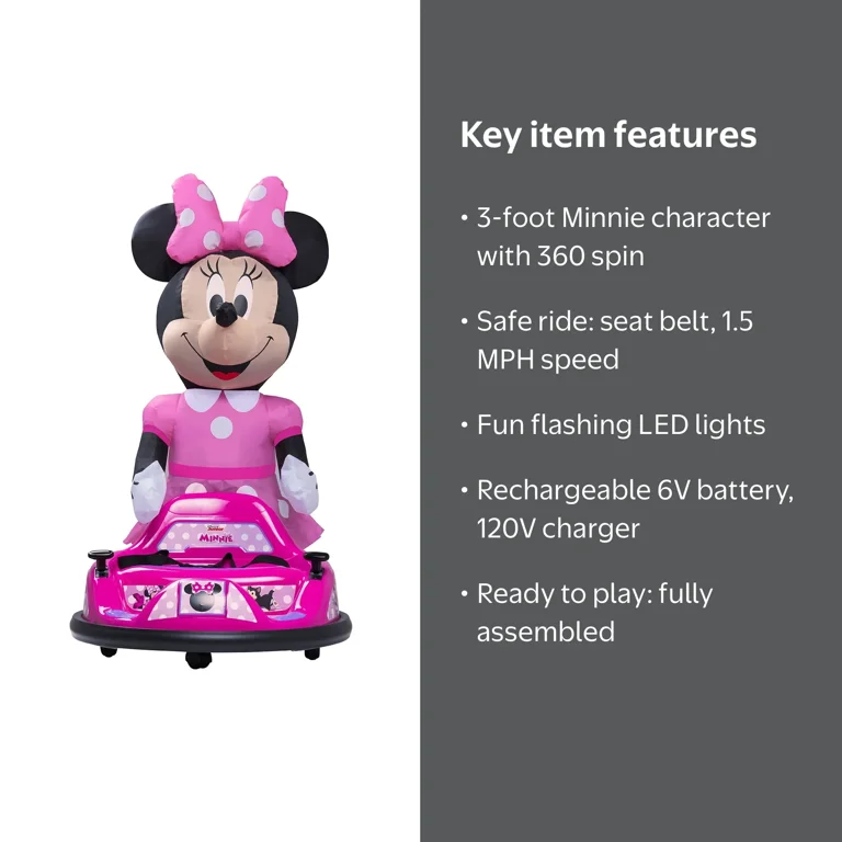Free Shipping! Flybar 6V Minnie Mouse Air Rider Kids Inflatable