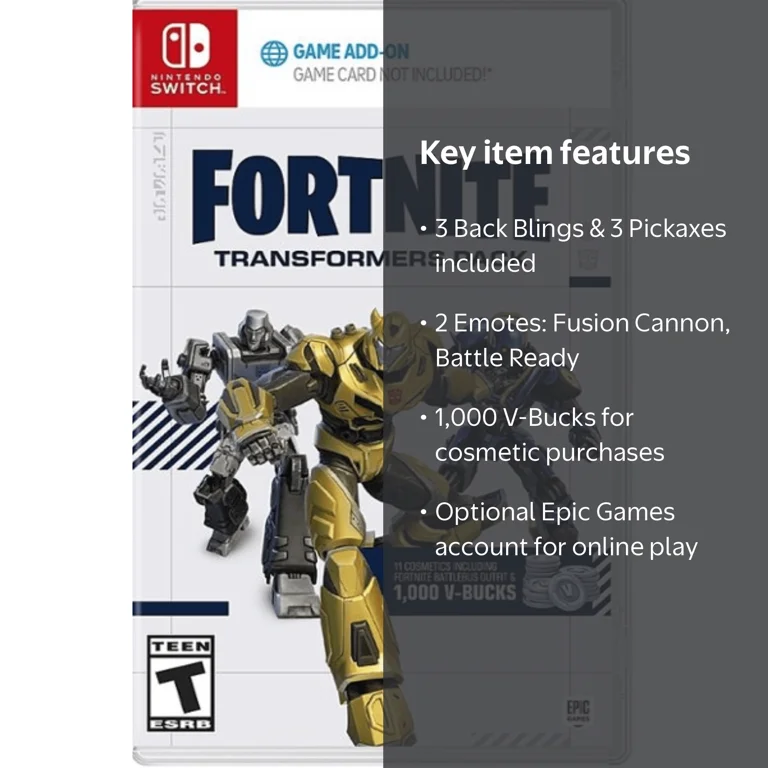 Fortnite - Transformers Pack, Nintendo Switch - Walmart.com