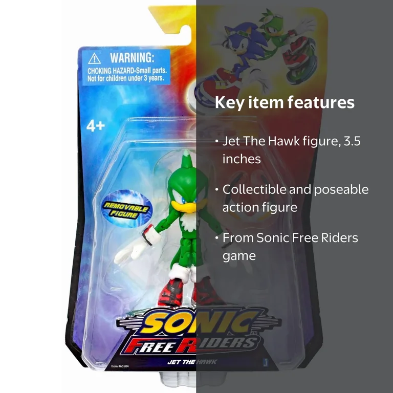 Sonic The Hedgehog Free Riders Jet The Hawk 3.5 Action Figure