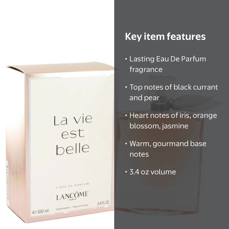 Lancome La Vie Est Belle Eau De Parfum Spray, 3.4 oz, Women's