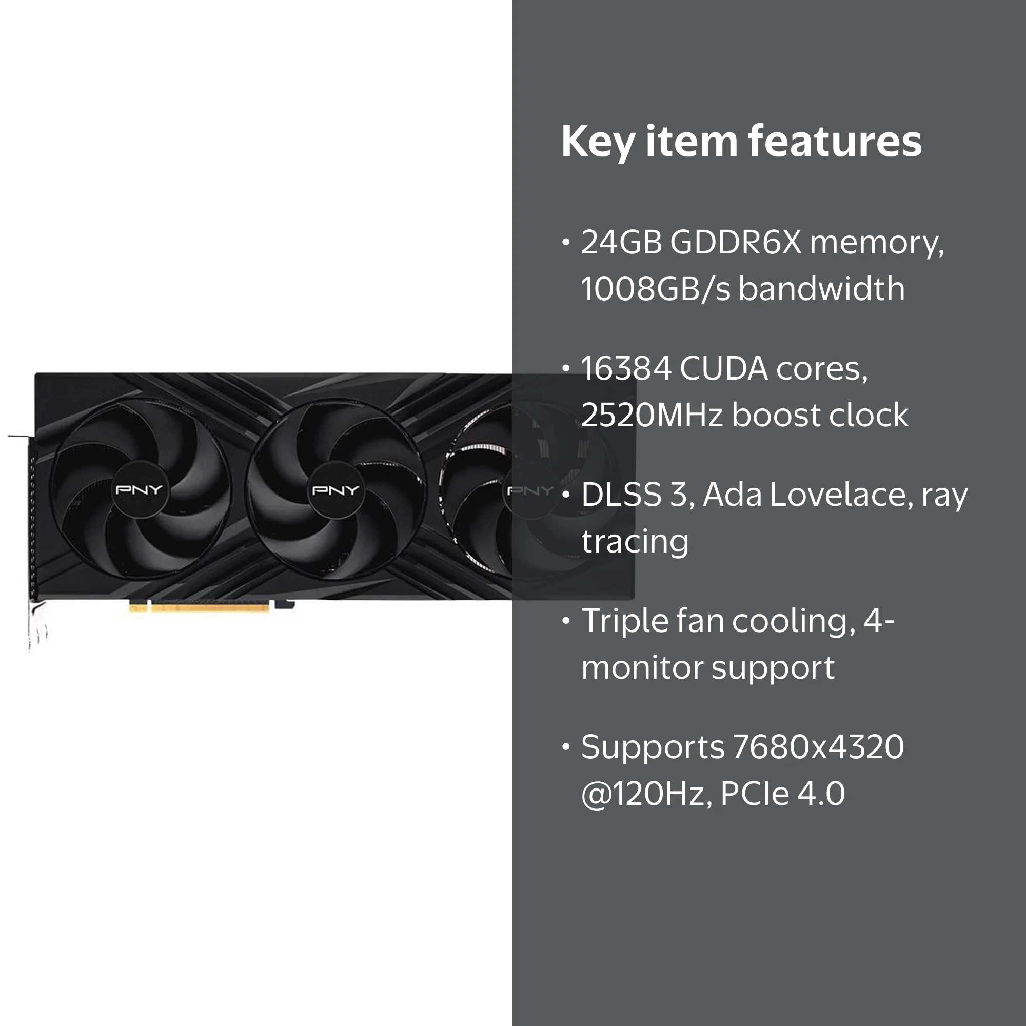 PNY GeForce RTX™4090 24GB VERTO PC Gaming Graphics Card with