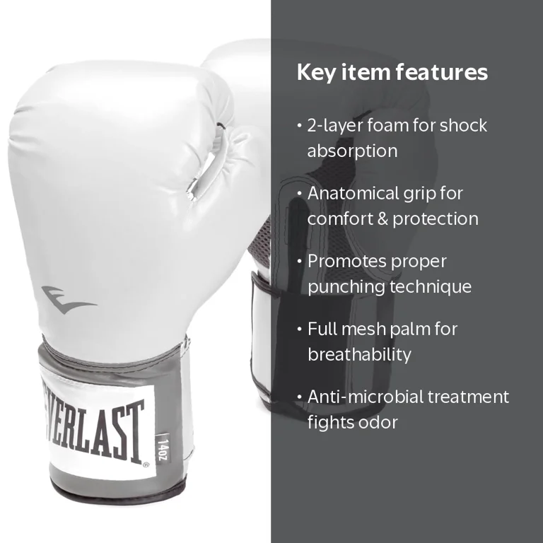 Everlast Pro Boxing Glove 12oz White - Walmart.com