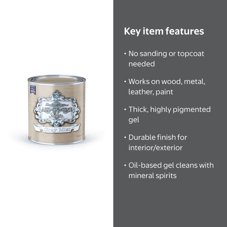 Heirloom Traditions ALL-IN-ONE Gel Stain, Gray Mist Quart