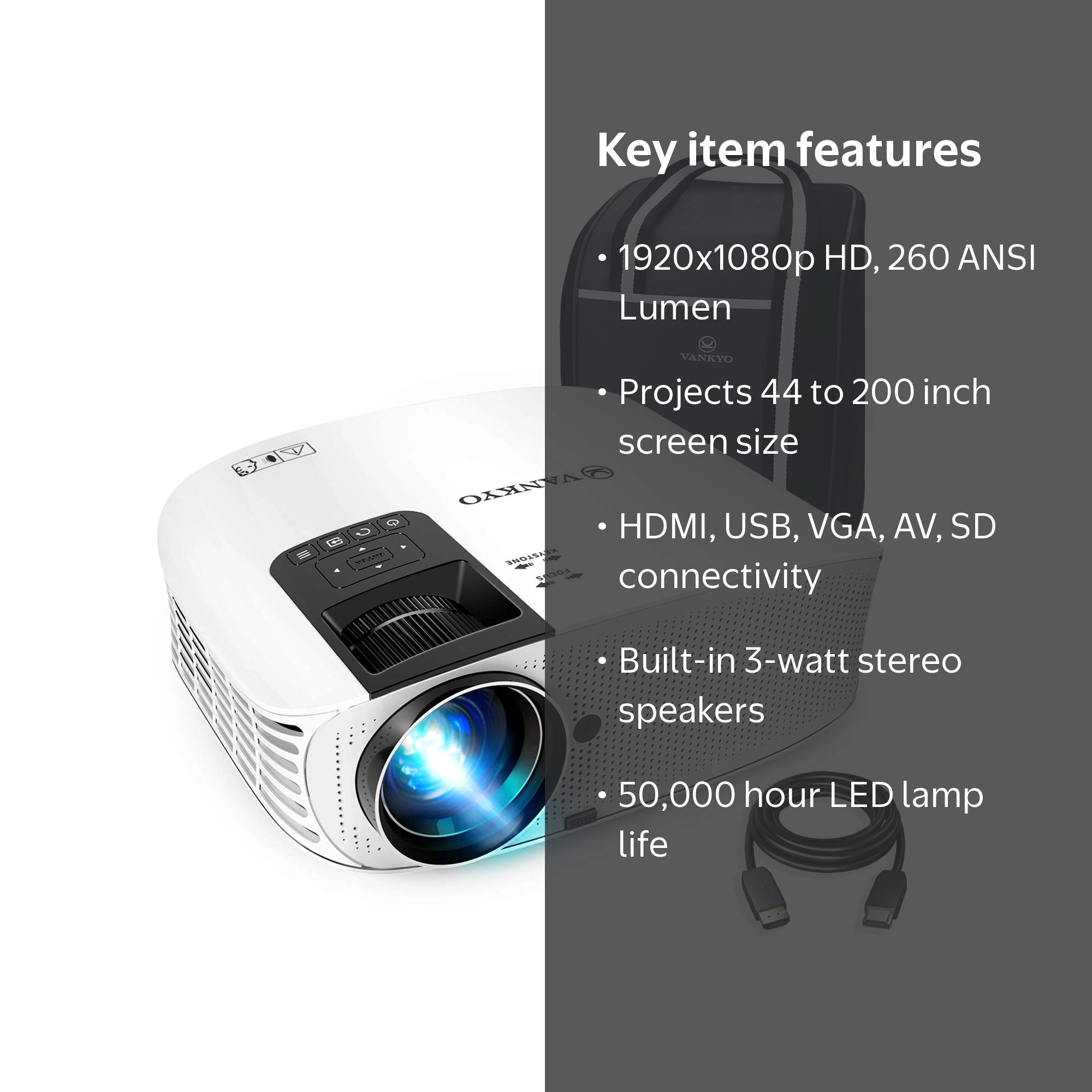 VANKYO Leisure 510 Full HD Movie Projector, Video Projector with