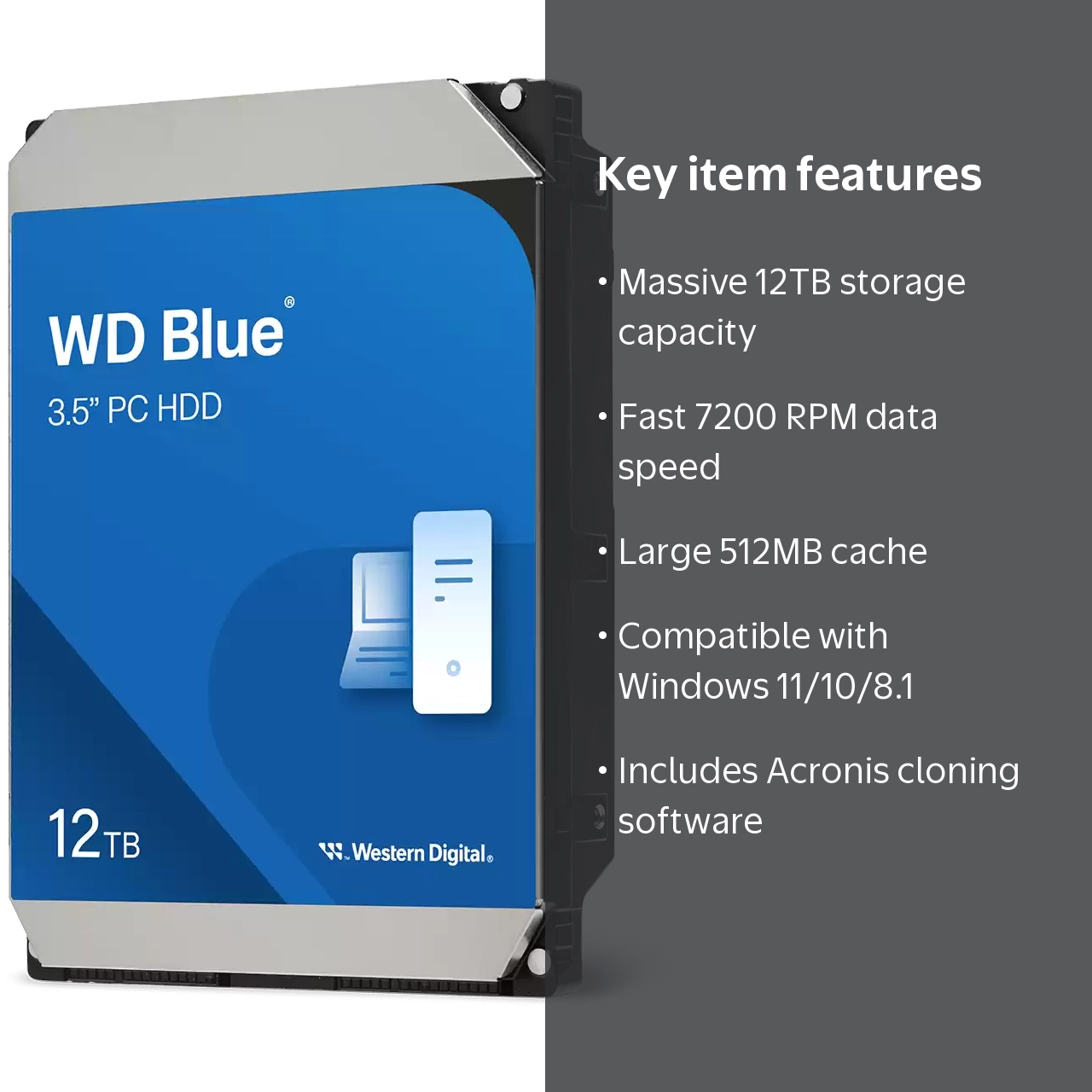 WD, 12TB WD Blue PC Desktop SATA HDD, 3.5 inch, 7200 RPM - Walmart.com