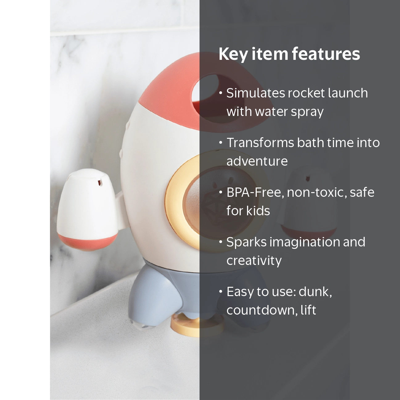 Jool Baby Blast-Off Rocket Sprinkler Interactive Water Bath Toy