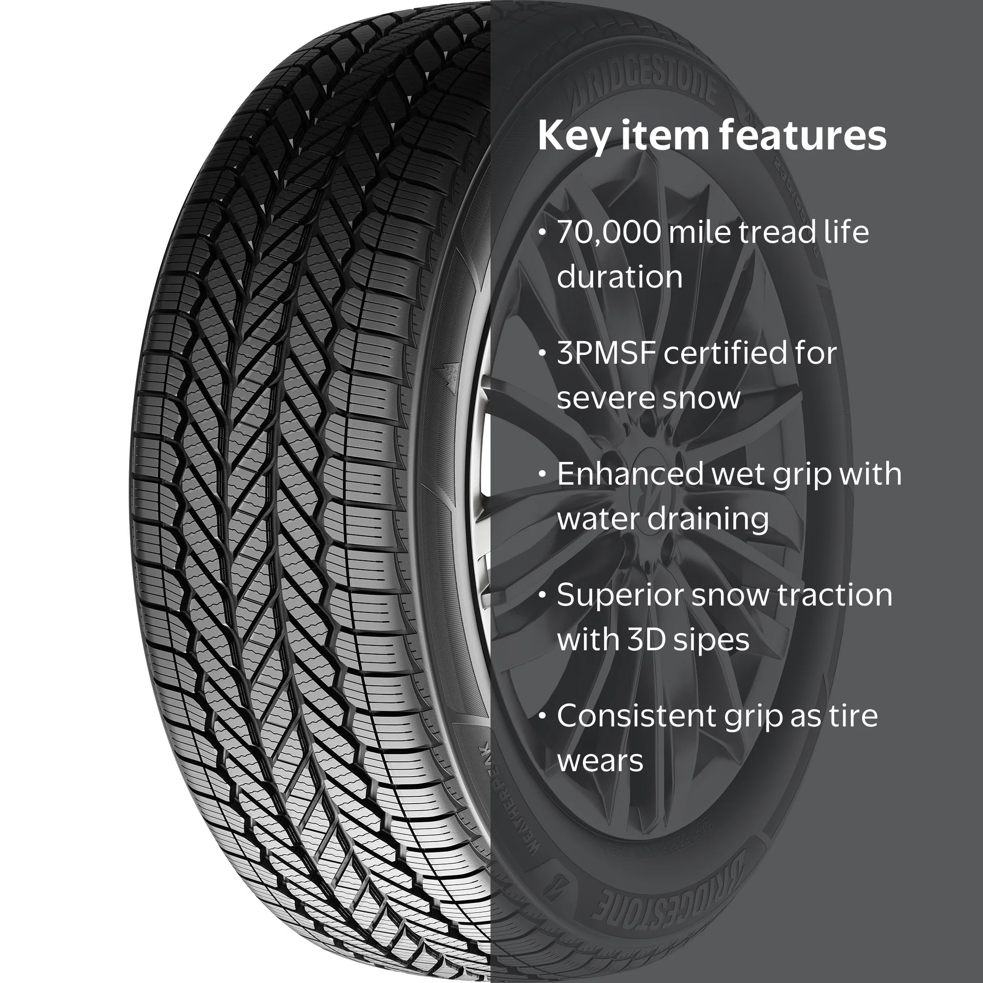 Bridgestone Weatherpeak All Weather 225/60R16 98V Passenger Tire