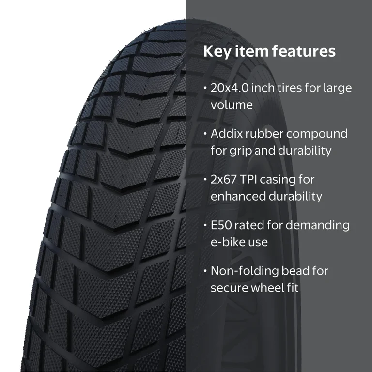 Schwalbe, Tire, 20x4.0, Super Moto-X E50, Black, E50 Rated