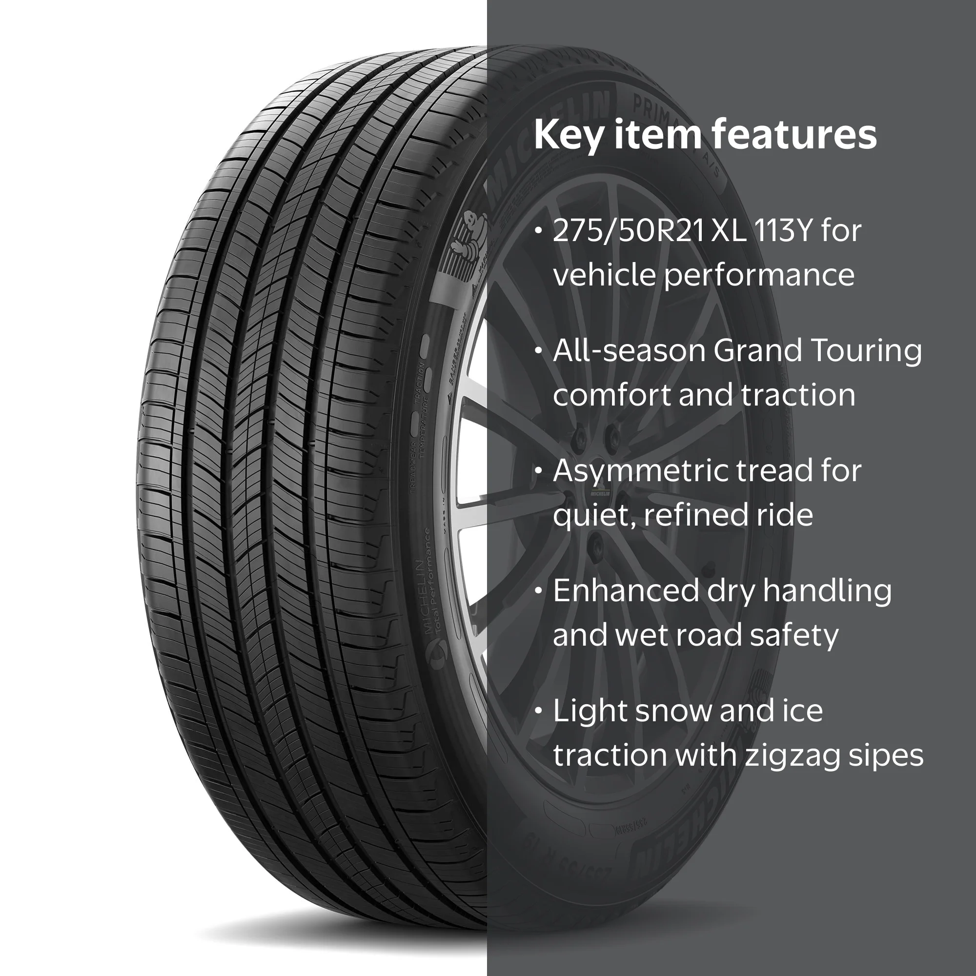 Michelin Primacy All-Season 275/50R21/XL 113Y Tire Fits: 2016-21