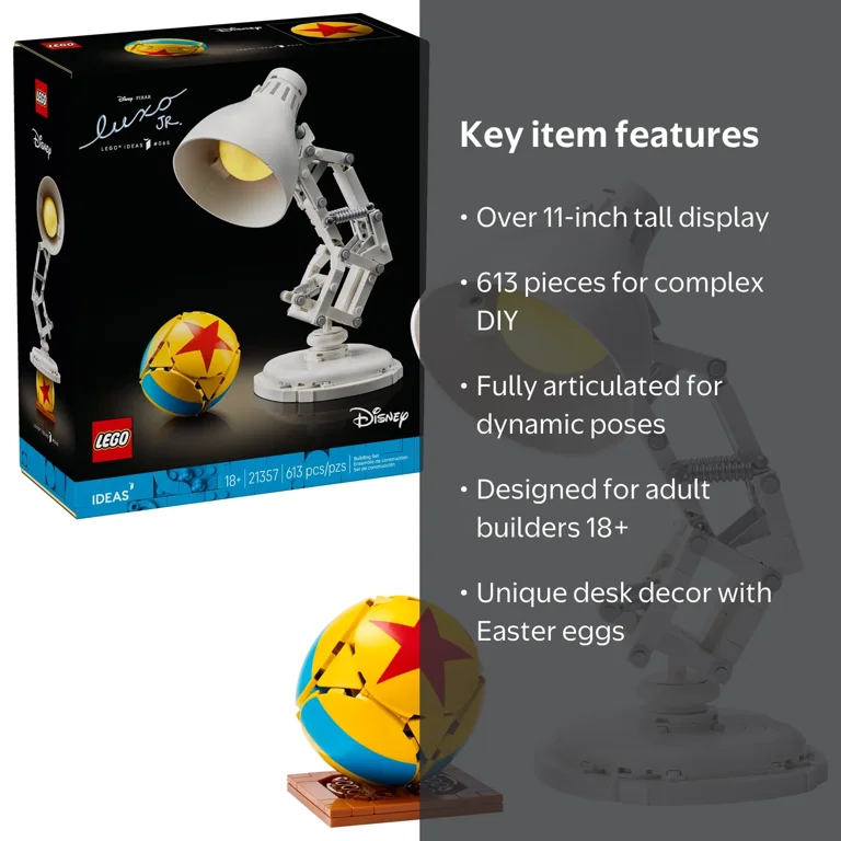 LEGO, Building Set, 21357, Disney Pixar Luxo Jr., Fully Poseable