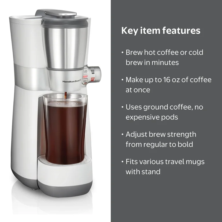 Hamilton Beach Convenient Craft Single Serve Ground Coffee Brewer