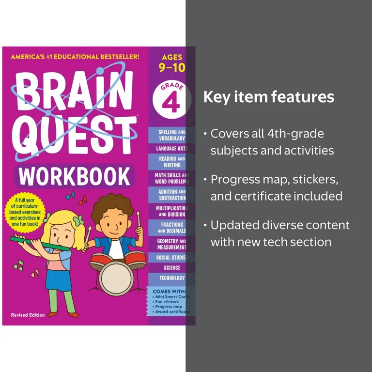 Brain Quest Workbook: 4th Grade Revised Edition (Paperback