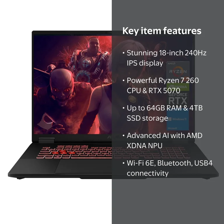 Asus Tuf A18 Rtx 5070 Gaming Laptop, 18