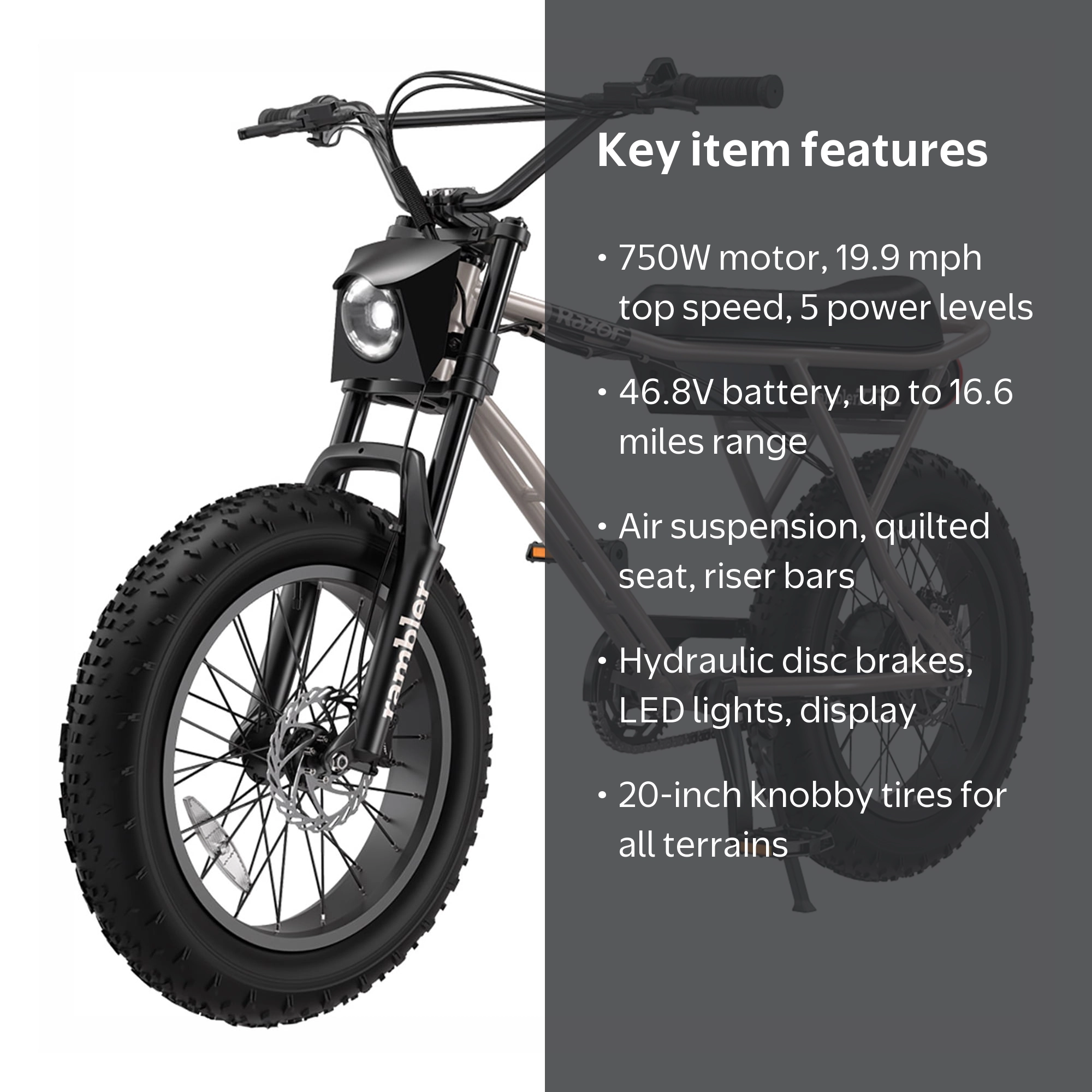 Razor, Minibike, 750W Motor, 19.9 mph Top Speed, Tan - Walmart.com