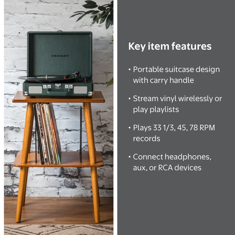 Crosley Cruiser Plus Vinyl Record Player with Speakers and