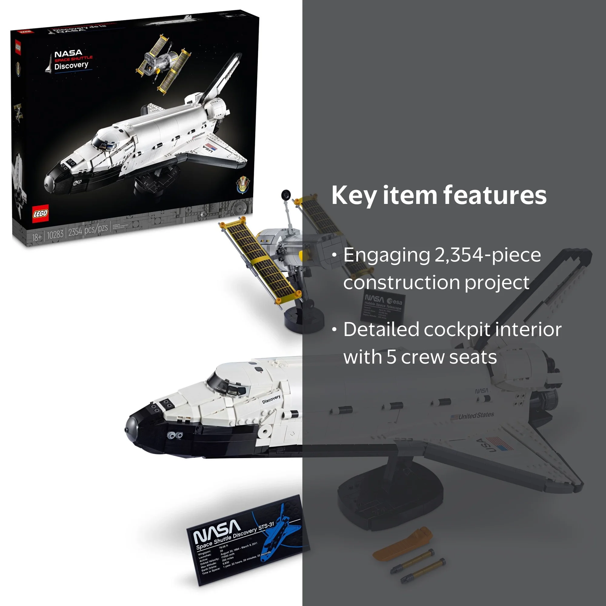 LEGO Icons NASA Space Shuttle Discovery Set for Adults, Model