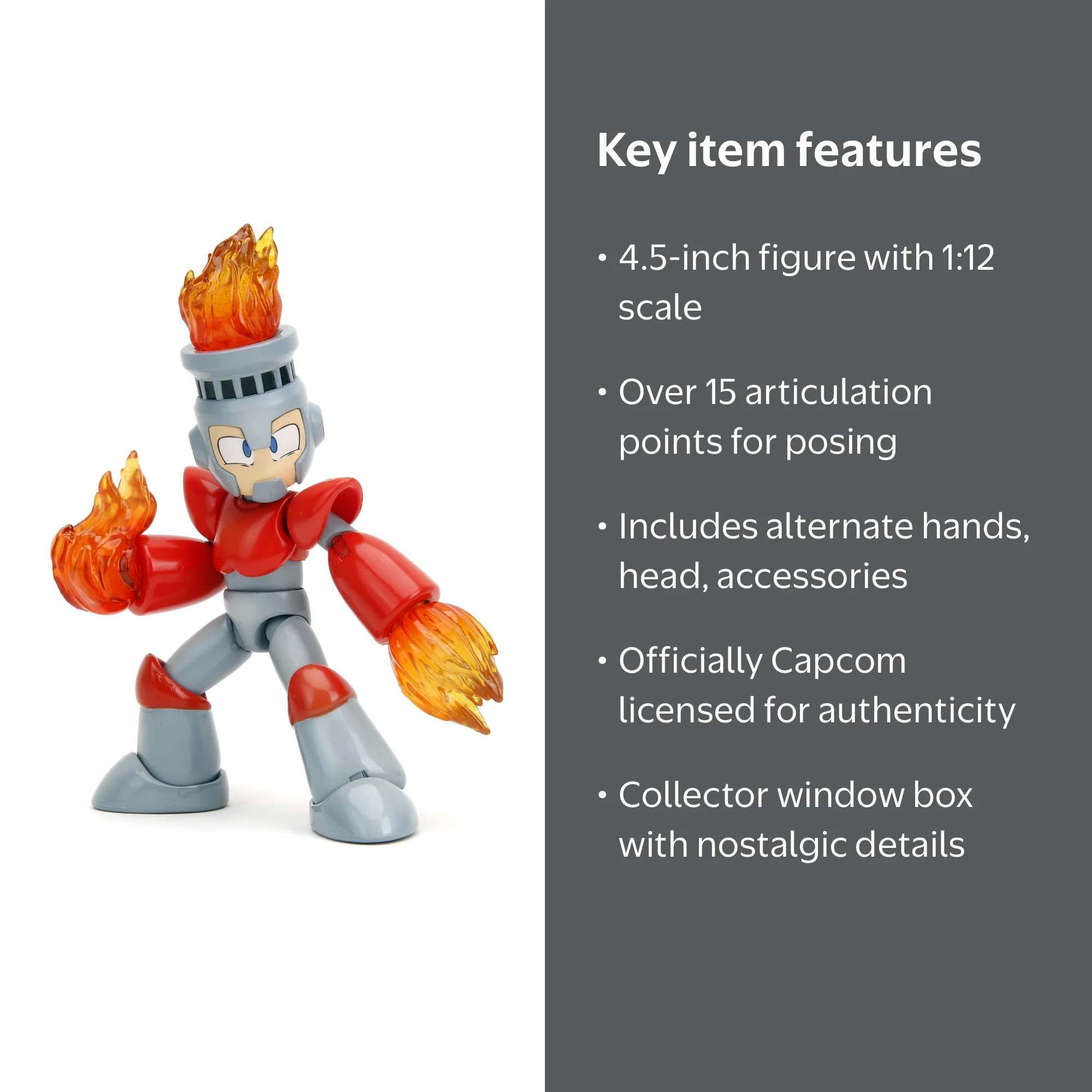 Jada Toys, Mega Man Action Figure, Fire Man 4.5