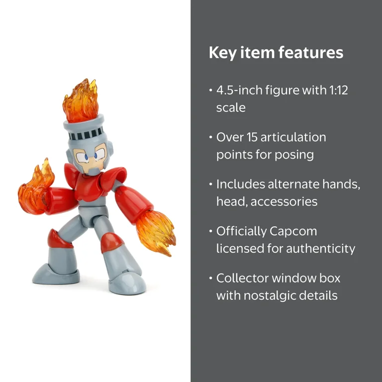 Jada Toys, Mega Man Action Figure, Fire Man 4.5