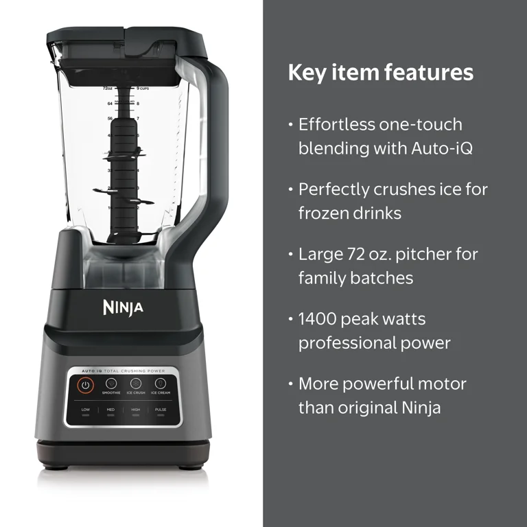 Ninja, Blender, BN701, 1400W 72 oz Smoothies Ice Crush Auto-iQ