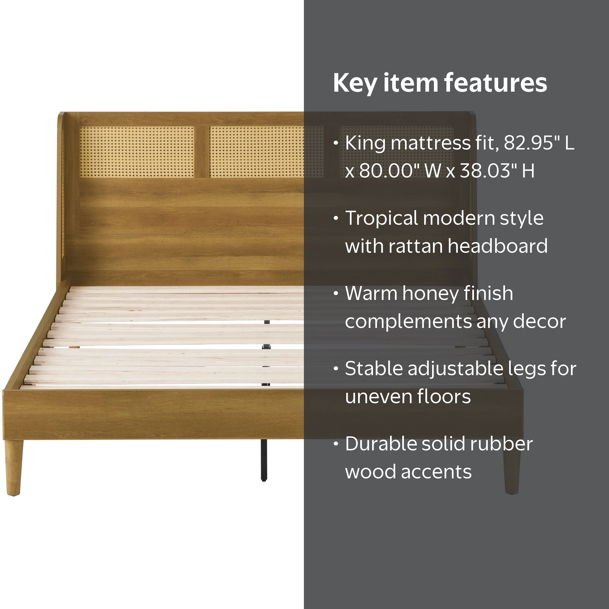 Better Homes & Gardens Springwood Caning King Platform Bed With