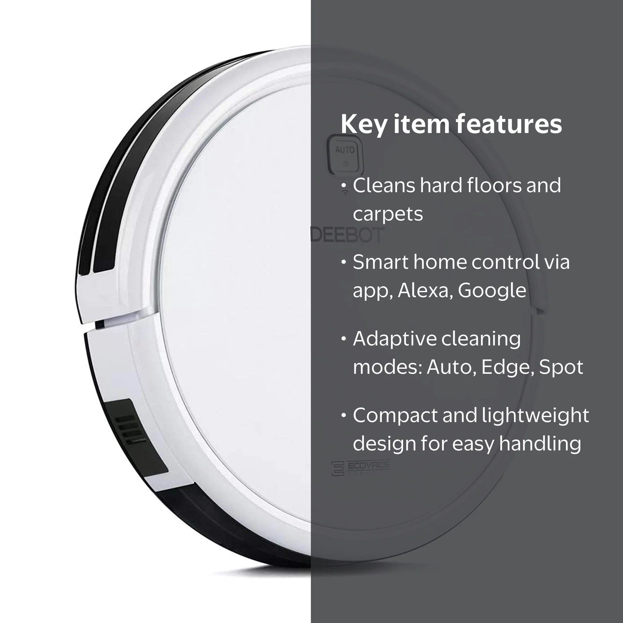 Ecovacs Deebot N79W Robotic Self Cleaning Vacuum Cleaner with App