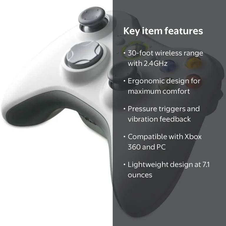 Microsoft, Xbox 360 Wireless Controller, B4f00014, White - Walmart.com