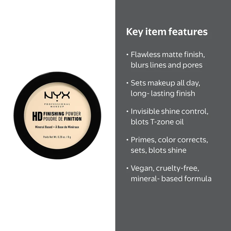 NYX Professional Makeup HD Pressed Finishing Powder, Banana, 0.28