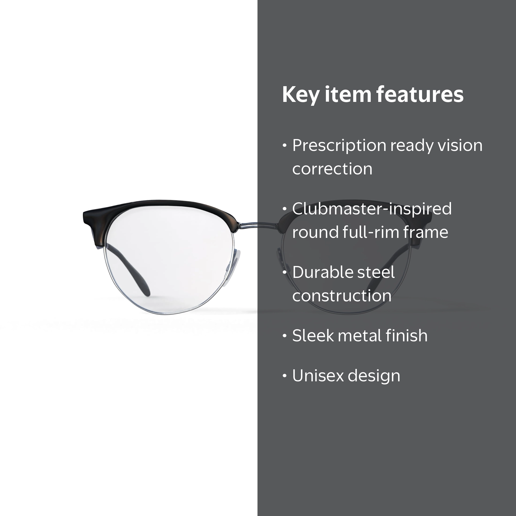 Ray-Ban Prescription Eye Glasses with Case, Size 53, Silver Frames
