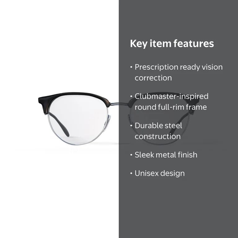 Ray-Ban Prescription Eye Glasses with Case, Size 53, Silver Frames
