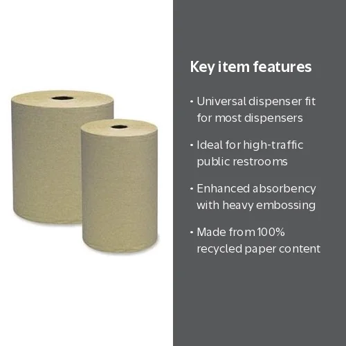 Genuine Joe GJO22700 Hardwound Roll Paper Towels, 6/ct, 7-7/8