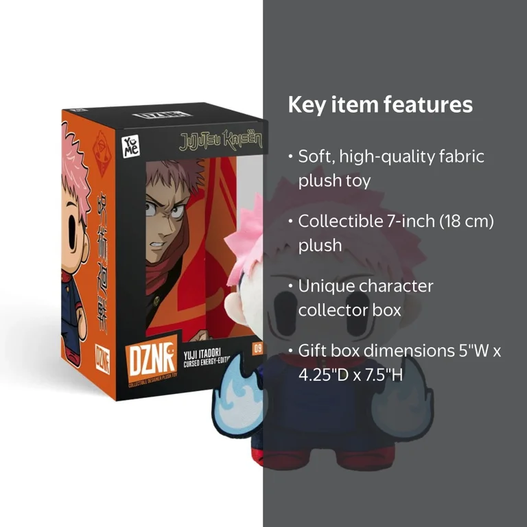 YuMe Jujutsu Kaisen 7in DZNR Collectible Plush - Yuji - Walmart.com