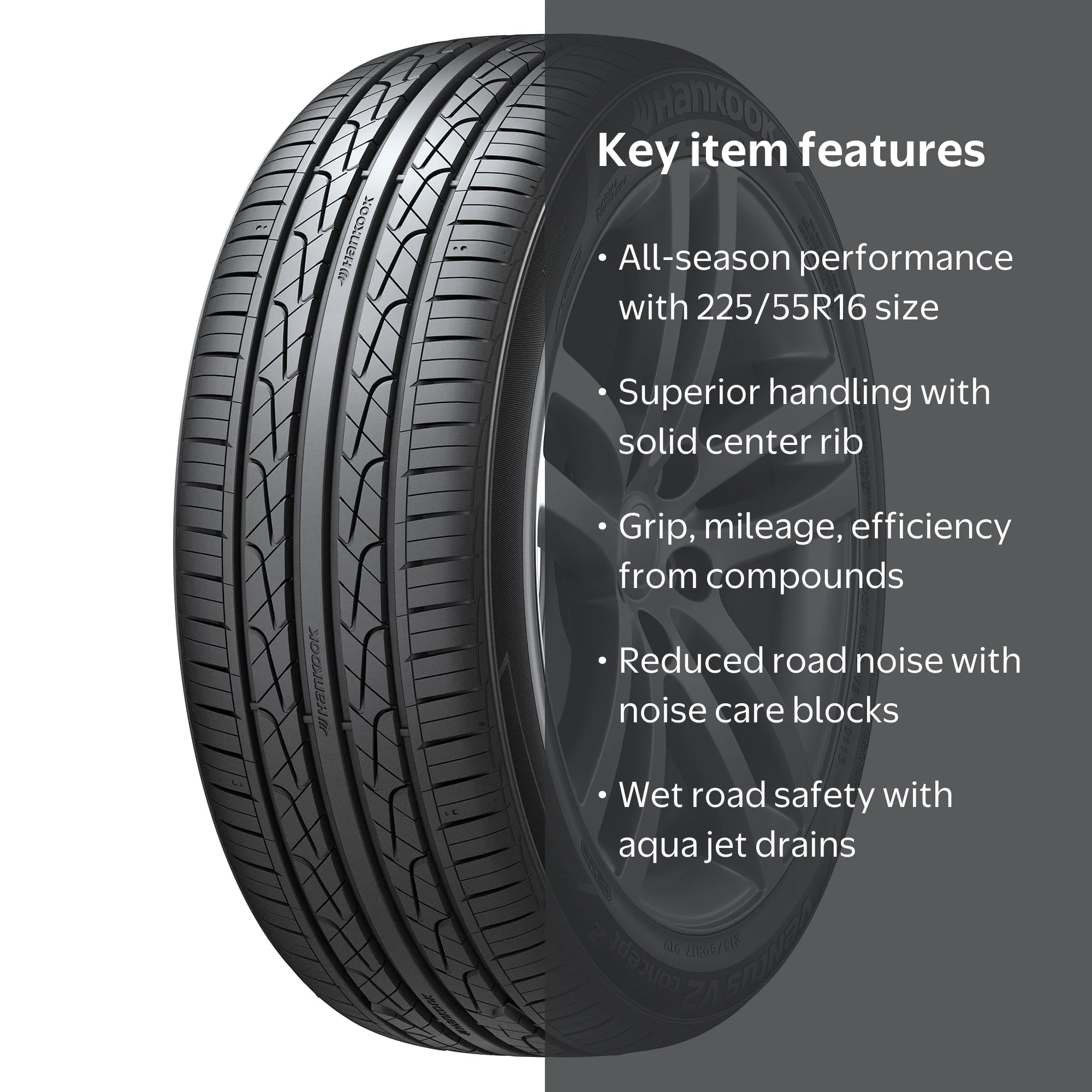 Hankook, Passenger Tire, 225/55R16, All Season, XL - Walmart.com
