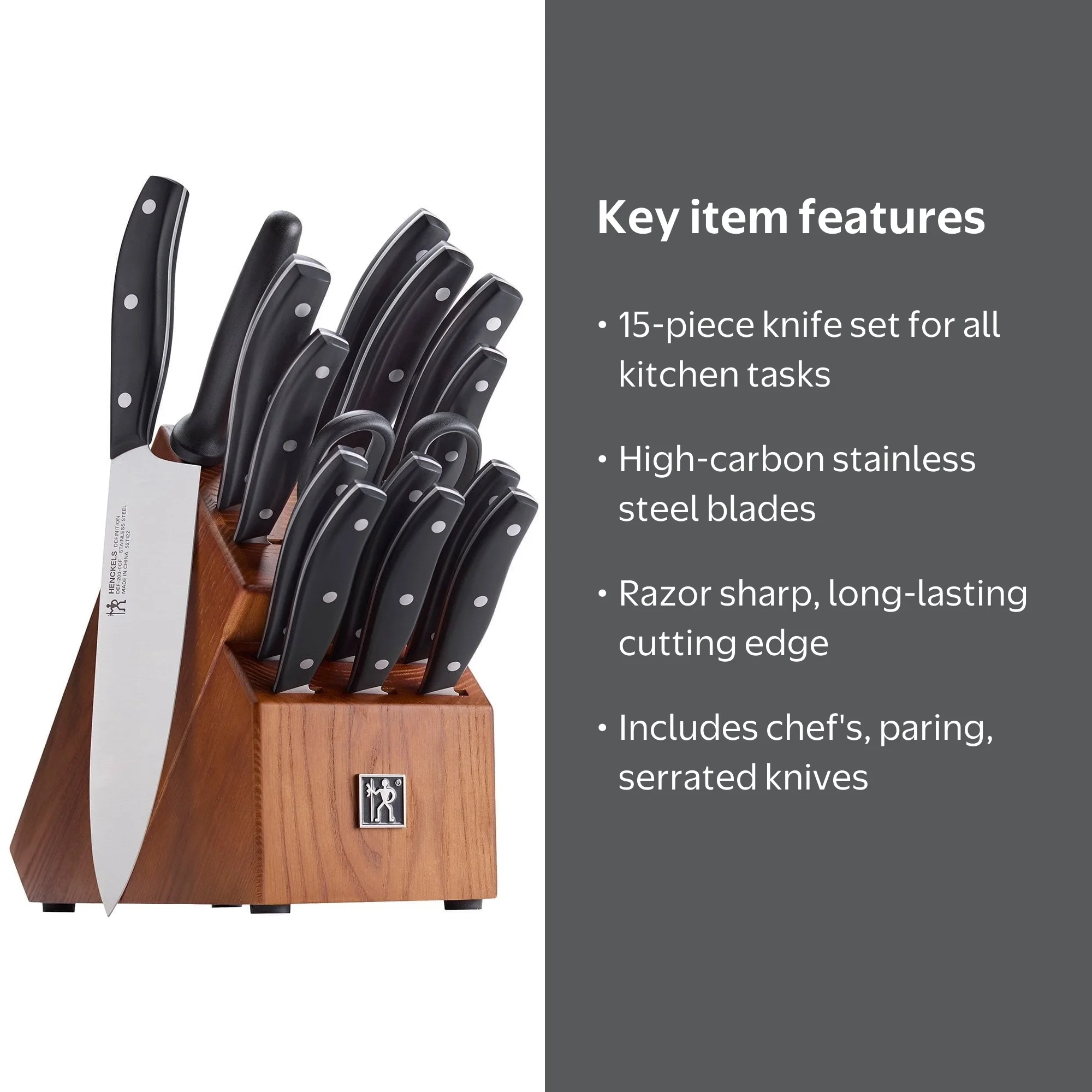 Henckels Definition 15-Piece Knife Block Set - Walmart.com
