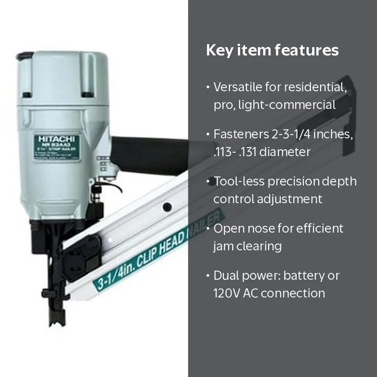 NR83A3 3-1/4 IN. FRAMING NAILER - Walmart.com