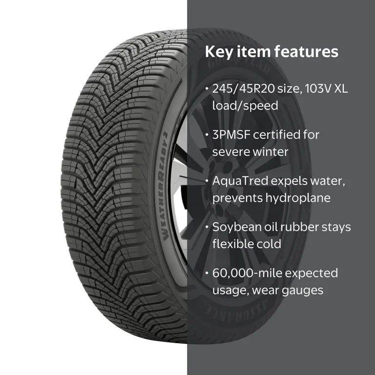 Goodyear, Passenger Tire, 245/45R20 103V XL, All Weather - Walmart.com