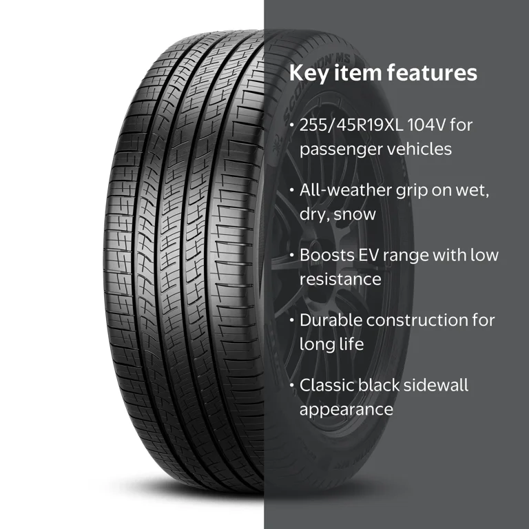 Pirelli, All-Season Tire, 255/45R19XL 104V, T R E, Electric