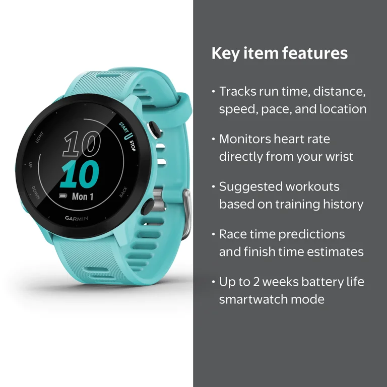 GARMIN Forerunner 55 GPS Running Watch, 2 Weeks Battery, Heart