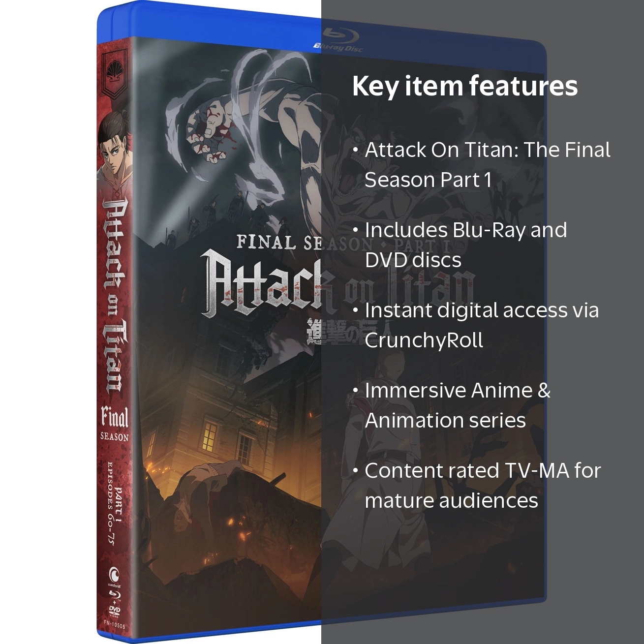 Sony Attack On Titan: The Final Season Part 1, Blu-Ray + DVD +