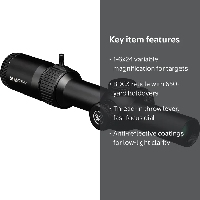 Vortex Optics Strike Eagle 1-6x24 Riflescope - AR BDC3 Reticle
