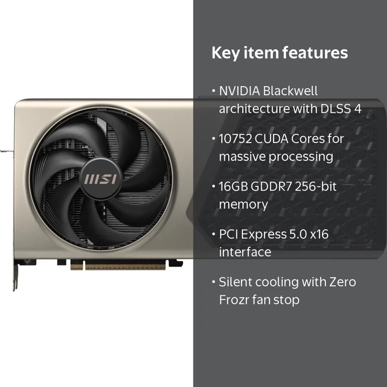 MSI RTX 5080 16GB OC Graphics Card, GDDR7, 256-bit - Walmart.com
