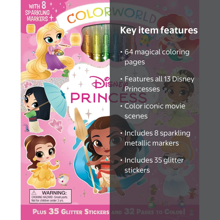 Colorworld: Disney Princess, 64 pages (Hardcover) - Walmart.com