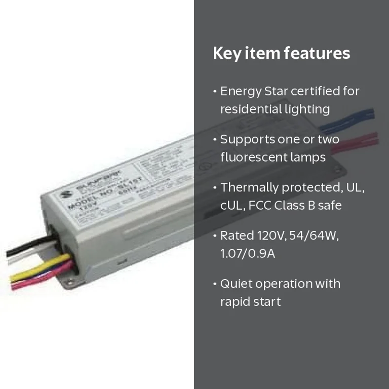 Sunpark Electronic Ballast, 120 volt, 54/64 watt, 1, 2, Rapid