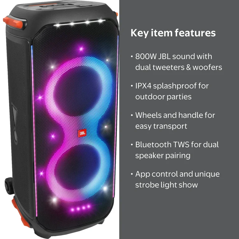 JBL, PartyBox 710 Portable Bluetooth Speaker, 800W, Refurbished