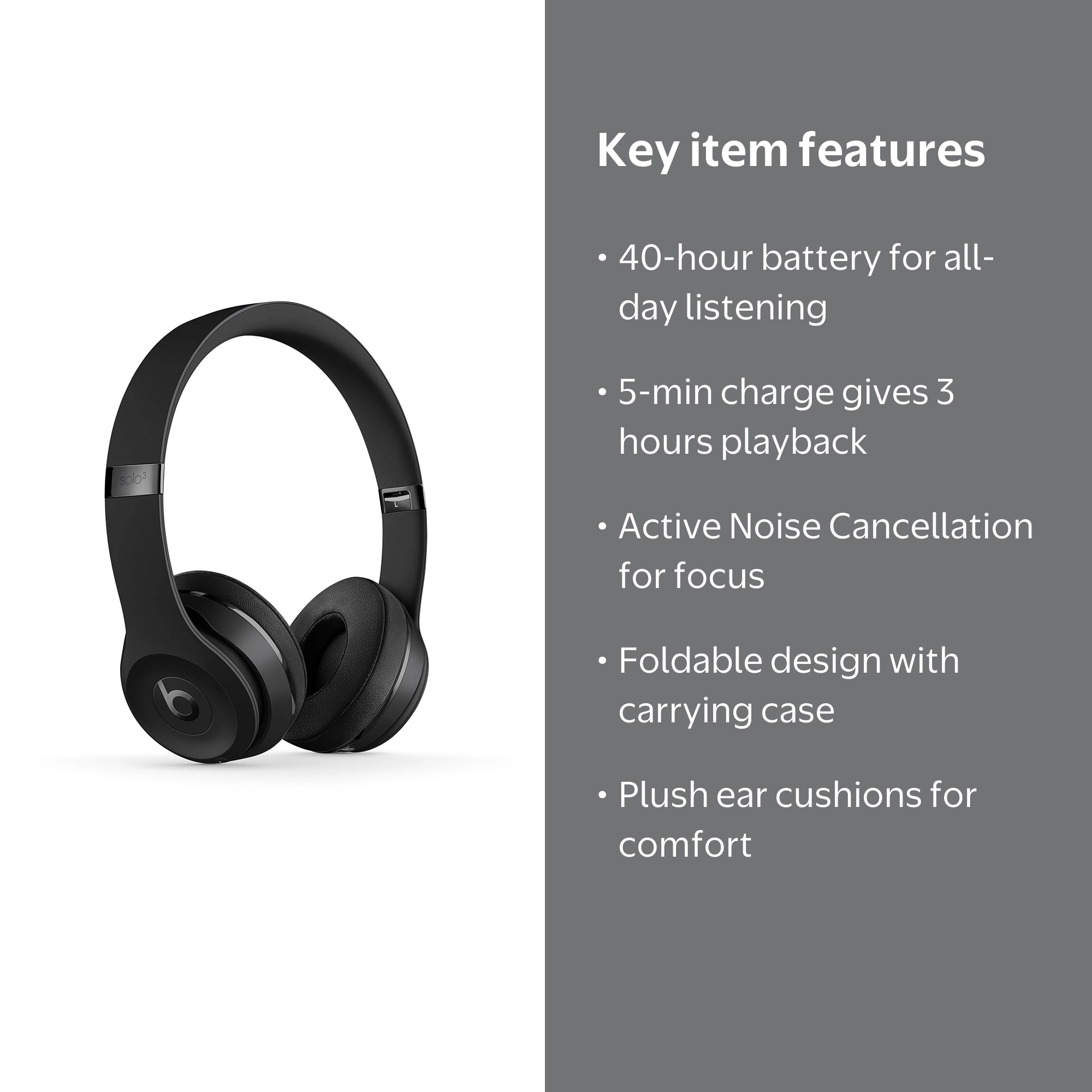 Beats Solo3 Headphones - Premium earphones for support - Walmart
