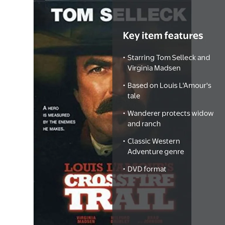 Crossfire Trail DVD, Tom Selleck, Western, Not Rated, Movie