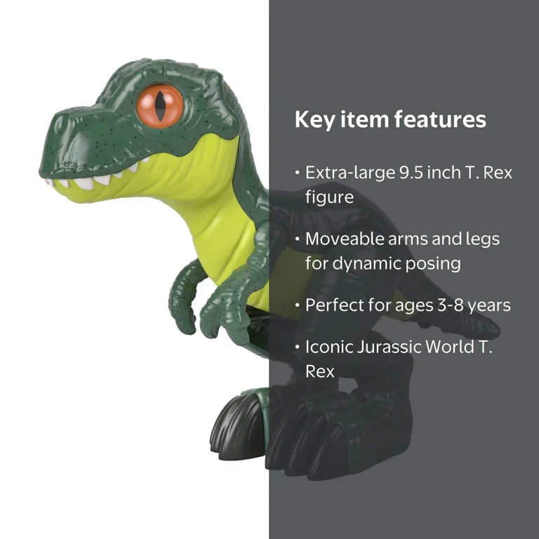 Imaginext, Jurassic World Dinosaur Figure, XL T. Rex 9.5 inches