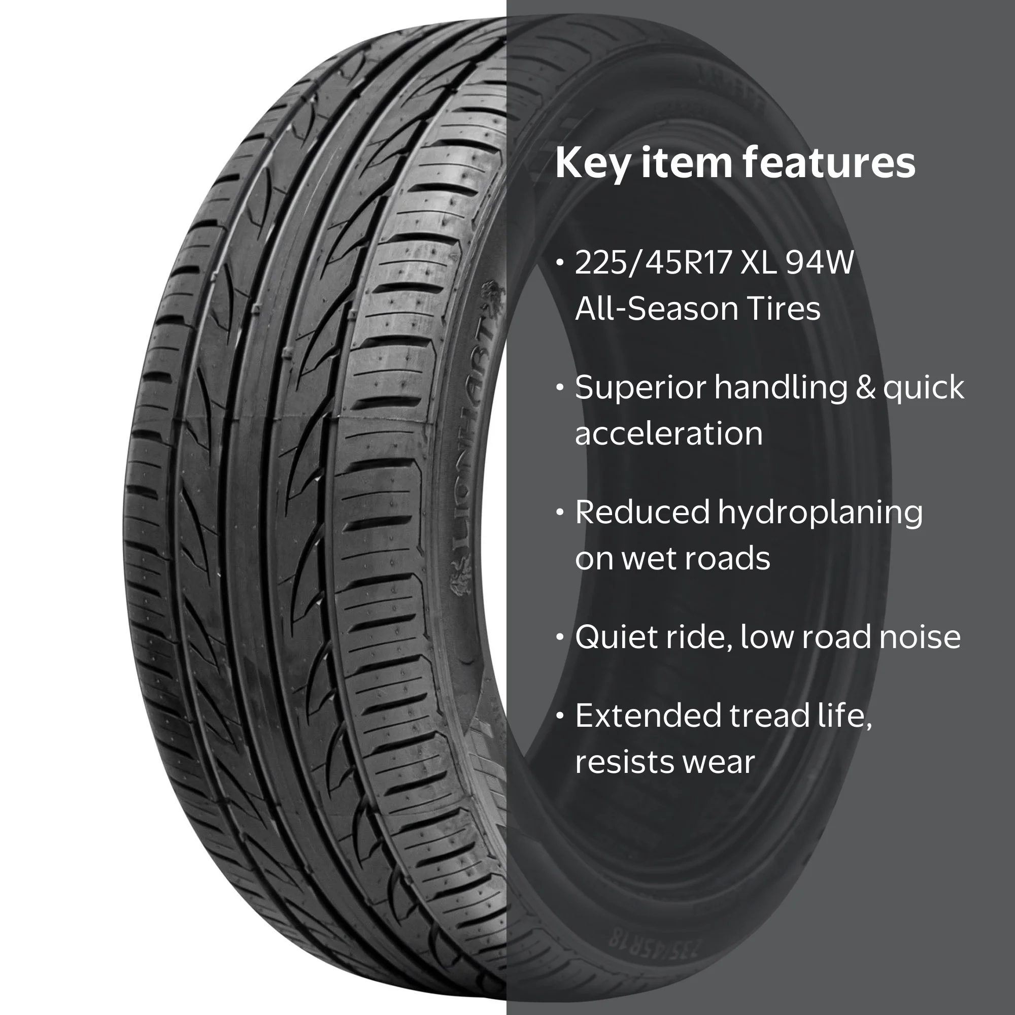 Lionhart LH-503 All Season 225/45ZR17 94W XL Passenger Tire for