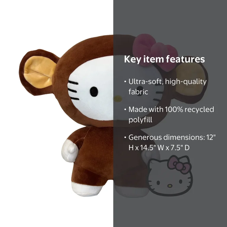 Hello Kitty Monkey Disguise Stuffed Animal Plush - 12 inches
